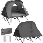 Gymax tente de camping avec lit pour 2 personnes tente de camping avec couverture de pluie fen�tre en ...