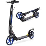Gymax trottinette pliable 95 x 37 x 865 - 101cm en alliage daluminium avec freinage charge max 100kg ...