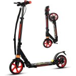 Gymax trottinette pliable 95 x 37 x 865 - 101cm en alliage daluminium avec freinage charge max 100kg ...