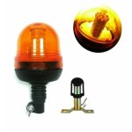 Gyrophare led orange 12v 24v e9 r65 + support droit tige din - 3 modes �clairage rotation et flash pour ...