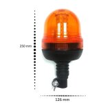 Gyrophare orange led 12v 24v e9 r65 balise durgence support flexible 3 modes rotation et flash camion ...