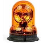 Gyrophare orange rotatif 12v / 24v + h1 ampoule halogne 12v plafonnier 150mm x 148mm balise davertissement ...