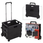 Chariot - h&s collection - aluminium - caisse pliante 30l - noir - charge max 18kg