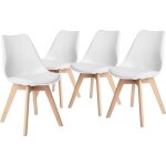 H. j wedoo lot de 4 chaises de salle a manger - blanc - scandinave