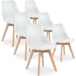H. j wedoo lot de 6 chaises - scandinave - chaise de salle a manger - blanc