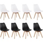 H. j wedoo lot de 8 chaises de salle  manger design contemporain scandinave - melange de couleurs 4 ...