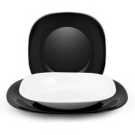 H&h h & h service de table de 18pices en opale blanc et noir 29x 14x 29cm