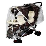 Habillage poussette converture anti - pluie pour poussette double avec boucle dattache