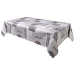 Habitable - nappe en toile cir�e rectangulaire run - 140 x 200 cm - gris