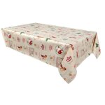 Habitable - nappe en toile cire rectangulaire santa claus - 140 x 250 cm - ecru