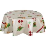 Habitable - nappe en toile cire ronde n?uds - diam. 135 cm - ecru