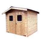 Habrita abri madriers connexion angulaire - 19 mm - toit double pente en plaques ondules onduline - ...