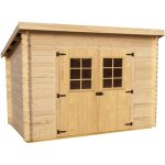 Habrita - abri madriers - surface extérieure : 605 m2 - bois massif avec grande façade Habrita - abri madriers - surface extérieure : 605 m2 - bois massif avec grande façade