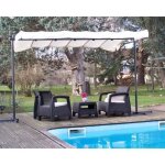 Pergola marquise 360 x 250 m gris anthracite 9 m2 toile pivotante et extensible 200 g / m2 per2535m habrita ... Pergola marquise 360 x 250 m gris anthracite 9 m2 toile pivotante et extensible 200 g / m2 per2535m habrita ...