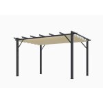 Habrita pergola en aluminium - gris anthracite et beige écru - 100 x 100 mm Habrita pergola en aluminium - gris anthracite et beige écru - 100 x 100 mm
