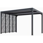 Habrita pergola bioclimatique en aluminium - avec 4 panneaux moucharabieh - gris Habrita pergola bioclimatique en aluminium - avec 4 panneaux moucharabieh - gris