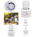 Hachoir �lectrique - livoo - 200w - bol en verre 12 l - batterie 6000 mah - 4 lames inox