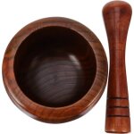 Hachoir  pices en bois ensemble de mortier et pilon  lail bol de broyage pot de broyage hachoir  ...