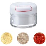 Hachoir � l�gumes - non sp�cifi� - mini hachoir manuel - abs + acier inoxydable - 170 ml - blanc