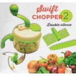 Hachoir mixeur batteur manuel swift chopper 3 lames 2 vitesses cuisine