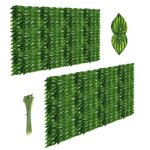 Haie artificielle - hengda - 300x100cm - anti - uv - diy - feuilles de h�tre