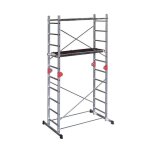 Hailo echafaudage multifonction 4 en 1 en aluminium avec rattrapage de niveau 3m80 combi first Hailo echafaudage multifonction 4 en 1 en aluminium avec rattrapage de niveau 3m80 combi first