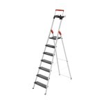 Hailo escabeau de sécurité pliable en aluminium 7 marches larges l100 Hailo escabeau de sécurité pliable en aluminium 7 marches larges l100