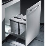 Hailo poubelle encastrable 2 bacs pour meuble coulissant 50l (24 + 24) bottom mount Hailo poubelle encastrable 2 bacs pour meuble coulissant 50l (24 + 24) bottom mount