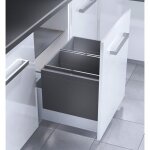 Hailo poubelle encastrable 2 bacs pour meuble coulissant 60l (28 + 28) triple xl Hailo poubelle encastrable 2 bacs pour meuble coulissant 60l (28 + 28) triple xl