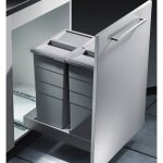 Hailo poubelle encastrable 2 bacs pour meuble coulissant 60l (29 + 29) bottom mount