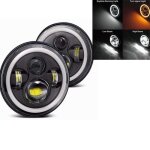 Halo 40w noir - phare led drl pour nissan patrol y60 hummer h1 &amp h2 lada 4x4 7 pouces pour jeep wrangler ...