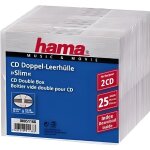 Boîtier slim pour 2 cd - hama - 51168 - transparent - lot de 25 Boîtier slim pour 2 cd - hama - 51168 - transparent - lot de 25