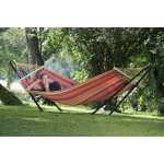 Hamac amazonas elltex et support acier beach set - vulcano - pour 1 personne - ext�rieur
