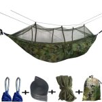 Hamac de camping - azwix - 260x140 cm - supporte 200 kg - moustiquaire portable - confortable pour 2 ...