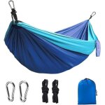 Hamac de camping ultral�ger double et simple - sapphire blue with sky blue - capacit� de charge 300 kg ...