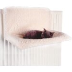 Hamac pour chat radiateur - suteo - 50x70 cm - blanc - lavable en machine - polaire douce - structure ...