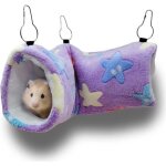 Hamac pour cochon dinde - violet - tunnel suspendu - 50 x 15 cm - confortable et durable - pour rongeurs ...
