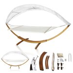 Hamac double 2 places avec support et toit hamac de jardin en bois de m�l�ze surface 210x150 cm pare ...