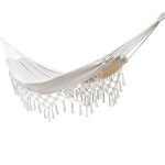 Hamac double - blanc - 200cm x 150cm - coton tiss� - 250 kg - int�rieur / ext�rieur