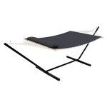 Hamac double avec support - 450 lbs toile coton & coussin amovible - pour jardin int�rieur / ext�rieur ...
