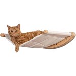 Hamac mural pour chat - suteo - 53x6x43 cm - blanc - respirant - solide - coton et lin - installation ...