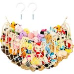 Hamac � peluches et filet de rangement jouets - support suspendu avec crochet - organisation chambre ...