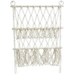 Hamac de rangement - non spcifi - 2 couches - bois - macram - blanc