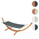 Hamac avec support - hwc - hwc - j46 - 200kg - bois mvg - certifi - tissu gris