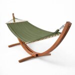 Hamac sur pied en bois vert cactus - oviala