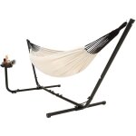 Hamac sur pied avec porte - gobelet et porte - livre - vita5 - double / 205kg - 210 * 140 - blanc Hamac sur pied avec porte - gobelet et porte - livre - vita5 - double / 205kg - 210 * 140 - blanc