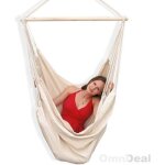 Hamac si�ge xxl de amanka 2 personnes chaise fauteuil suspendu 100% coton beige