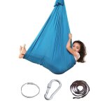 Hamac de yoga dint�rieur - sky blue - balan�oire sensorielle - pour enfants - 200 kg max - nylon