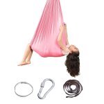 Hamac de yoga - rose - rglable - lastique - intrieur / extrieur - 150x280 cm