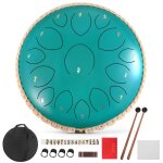 Handpan steel tongue drum (14 pouces 15 notes) - instrument de musique enfant et adulte - cadeau original ...